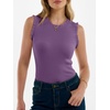 image:imageANRABESS Womens Ruffle Tank Tops for Women Fall Sleeveless Ribbed ShirtsViolet