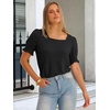image:imageANRABESS Womens Short Sleeve Tops Fall Sweaters Dressy Casual BlousesBlack
