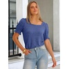 image:imageANRABESS Womens Short Sleeve Tops Fall Sweaters Dressy Casual BlousesBlue