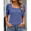 image:imageANRABESS Womens Short Sleeve Tops Fall Sweaters Dressy Casual BlousesBlue