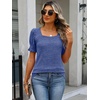 image:imageANRABESS Womens Short Sleeve Tops Fall Sweaters Dressy Casual BlousesBlue