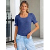 image:imageANRABESS Womens Short Sleeve Tops Fall Sweaters Dressy Casual BlousesBlue