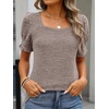 image:imageANRABESS Womens Short Sleeve Tops Fall Sweaters Dressy Casual BlousesBrown