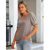 image:imageANRABESS Womens Short Sleeve Tops Fall Sweaters Dressy Casual BlousesBrown