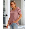 image:imageANRABESS Womens Short Sleeve Tops Fall Sweaters Dressy Casual BlousesCoral