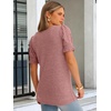 image:imageANRABESS Womens Short Sleeve Tops Fall Sweaters Dressy Casual BlousesCoral