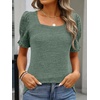 image:imageANRABESS Womens Short Sleeve Tops Fall Sweaters Dressy Casual BlousesDeep Green