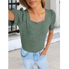 image:imageANRABESS Womens Short Sleeve Tops Fall Sweaters Dressy Casual BlousesDeep Green