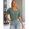 image:imageANRABESS Womens Short Sleeve Tops Fall Sweaters Dressy Casual BlousesDeep Green