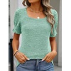image:imageANRABESS Womens Short Sleeve Tops Fall Sweaters Dressy Casual BlousesGreen