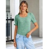 image:imageANRABESS Womens Short Sleeve Tops Fall Sweaters Dressy Casual BlousesGreen