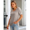 image:imageANRABESS Womens Short Sleeve Tops Fall Sweaters Dressy Casual BlousesKhaki
