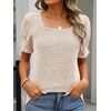 image:imageANRABESS Womens Short Sleeve Tops Fall Sweaters Dressy Casual BlousesParchment
