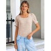 image:imageANRABESS Womens Short Sleeve Tops Fall Sweaters Dressy Casual BlousesParchment