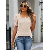 image:imageANRABESS Womens Short Sleeve Tops Fall Sweaters Dressy Casual BlousesParchment
