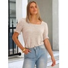 image:imageANRABESS Womens Short Sleeve Tops Fall Sweaters Dressy Casual BlousesParchment