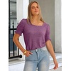 image:imageANRABESS Womens Short Sleeve Tops Fall Sweaters Dressy Casual BlousesPurple