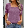 image:imageANRABESS Womens Short Sleeve Tops Fall Sweaters Dressy Casual BlousesPurple