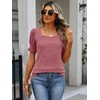 image:imageANRABESS Womens Short Sleeve Tops Fall Sweaters Dressy Casual BlousesRed