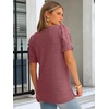 image:imageANRABESS Womens Short Sleeve Tops Fall Sweaters Dressy Casual BlousesRust