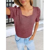 image:imageANRABESS Womens Short Sleeve Tops Fall Sweaters Dressy Casual BlousesRust