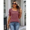 image:imageANRABESS Womens Short Sleeve Tops Fall Sweaters Dressy Casual BlousesRust
