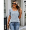 image:imageANRABESS Womens Short Sleeve Tops Fall Sweaters Dressy Casual BlousesSky Blue