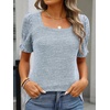 image:imageANRABESS Womens Short Sleeve Tops Fall Sweaters Dressy Casual BlousesSky Blue