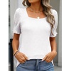 image:imageANRABESS Womens Short Sleeve Tops Fall Sweaters Dressy Casual BlousesWhite