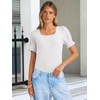 image:imageANRABESS Womens Short Sleeve Tops Fall Sweaters Dressy Casual BlousesWhite