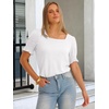 image:imageANRABESS Womens Short Sleeve Tops Fall Sweaters Dressy Casual BlousesWhite