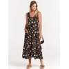 image:imageANRABESS Womens Sleeveless Summer Casual Maxi Dresses with PocketsBlack With Floral Red Yellow