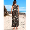 image:imageANRABESS Womens Sleeveless Summer Casual Maxi Dresses with PocketsBlack With Floral Red Yellow