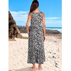 image:imageANRABESS Womens Sleeveless Summer Casual Maxi Dresses with PocketsBlack With Floral White
