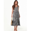 image:imageANRABESS Womens Sleeveless Summer Casual Maxi Dresses with PocketsBlack With Floral White
