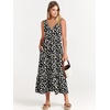 image:imageANRABESS Womens Sleeveless Summer Casual Maxi Dresses with PocketsBlack With Floral White