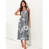 image:imageANRABESS Womens Sleeveless Summer Casual Maxi Dresses with PocketsGrey With Floral White