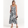 image:imageANRABESS Womens Sleeveless Summer Casual Maxi Dresses with PocketsGrey With Floral White
