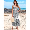 image:imageANRABESS Womens Sleeveless Summer Casual Maxi Dresses with PocketsGrey With Floral White