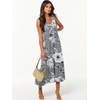 image:imageANRABESS Womens Sleeveless Summer Casual Maxi Dresses with PocketsGrey With Floral White