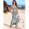 image:imageANRABESS Womens Sleeveless Summer Casual Maxi Dresses with PocketsGrey With Floral White