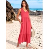 image:imageANRABESS Womens Sleeveless Summer Casual Maxi Dresses with PocketsPeach