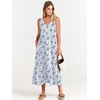 image:imageANRABESS Womens Sleeveless Summer Casual Maxi Dresses with PocketsWhite With Floral Blue