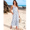 image:imageANRABESS Womens Sleeveless Summer Casual Maxi Dresses with PocketsWhite With Floral Blue