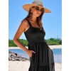 image:imageANRABESS Womens Summer Flowy Maxi Dress Square Neck Sundress with PocketsBlack