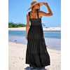 image:imageANRABESS Womens Summer Flowy Maxi Dress Square Neck Sundress with PocketsBlack