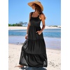 image:imageANRABESS Womens Summer Flowy Maxi Dress Square Neck Sundress with PocketsBlack