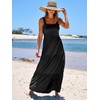 image:imageANRABESS Womens Summer Flowy Maxi Dress Square Neck Sundress with PocketsBlack