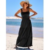 image:imageANRABESS Womens Summer Flowy Maxi Dress Square Neck Sundress with PocketsBlack