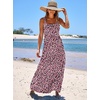image:imageANRABESS Womens Summer Flowy Maxi Dress Square Neck Sundress with PocketsBlack Pink Floral
